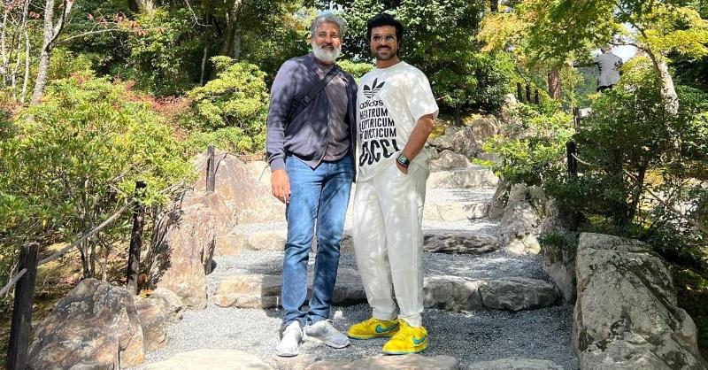 Mega Power Star Ram Charan shared some endearing images with director SS Rajamouli and Junior NTR ! 